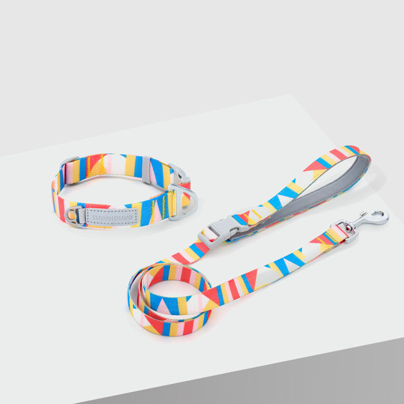 KFX-0999357 Nylon Traction Belt for Small, Medium, and Large Dogs - Adjustable Neck Size, 120cm Length, Blue or Yellow