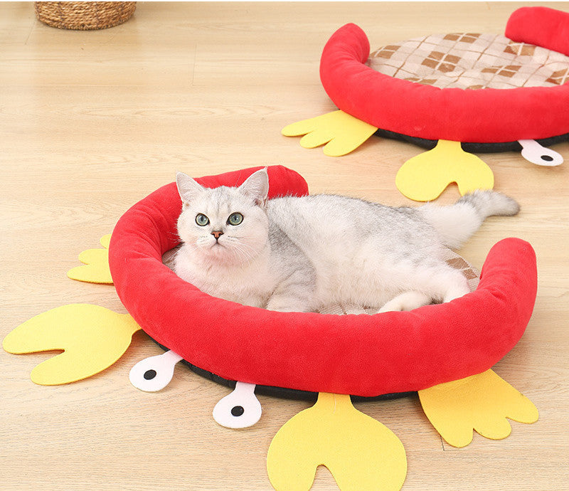 KFX-0999613 Crab Style Pet Nest Mat for Small Dogs - Soft and Easy to Clean, Available in Two Sizes
