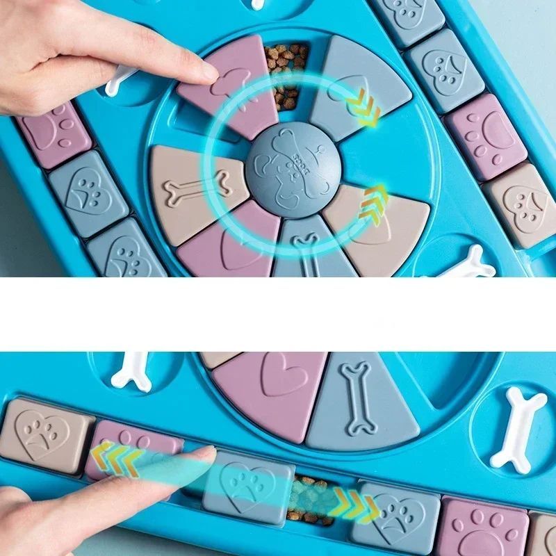 KFX-0999741 Interactive Pet Puzzle Toy for Dogs and Cats - Slow Feeder IQ Training Bowl, Non-Slip Design 39x28x5 cm