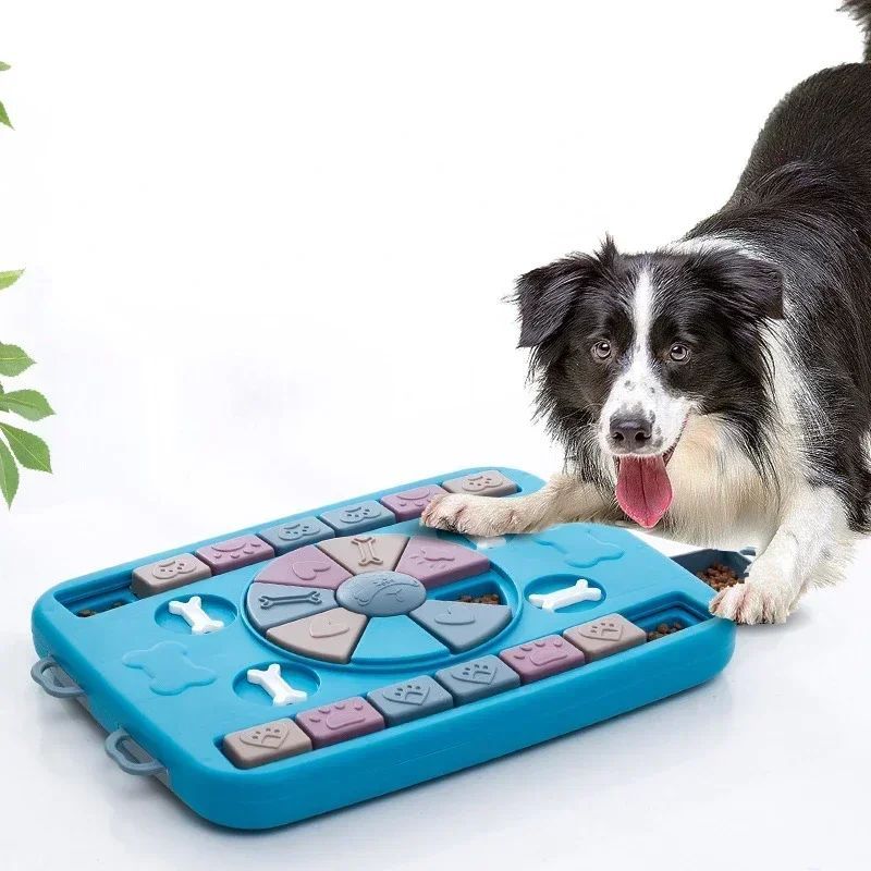 KFX-0999741 Interactive Pet Puzzle Toy for Dogs and Cats - Slow Feeder IQ Training Bowl, Non-Slip Design 39x28x5 cm