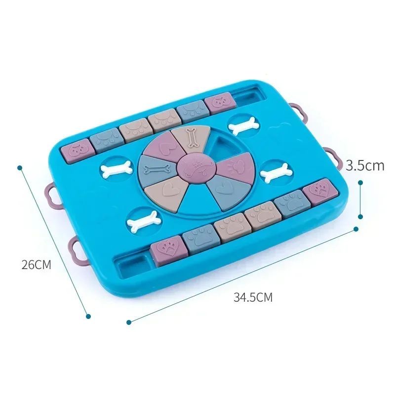 KFX-0999741 Interactive Pet Puzzle Toy for Dogs and Cats - Slow Feeder IQ Training Bowl, Non-Slip Design 39x28x5 cm