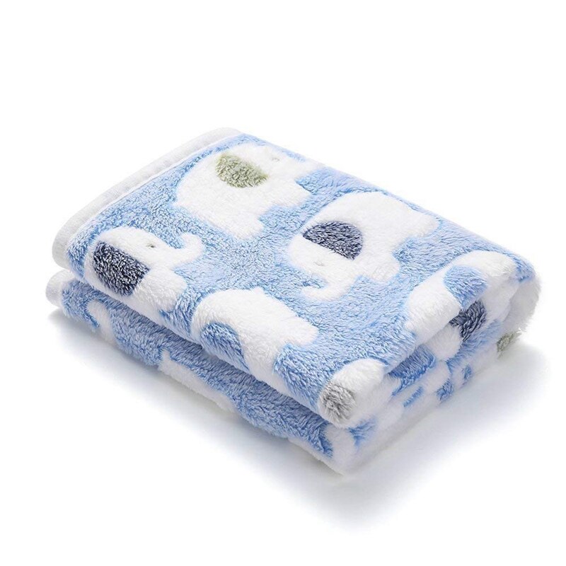 KFX-1001405 Cozy Coral Fleece Padded Dog House Mat with Bunny and Elephant Patterns