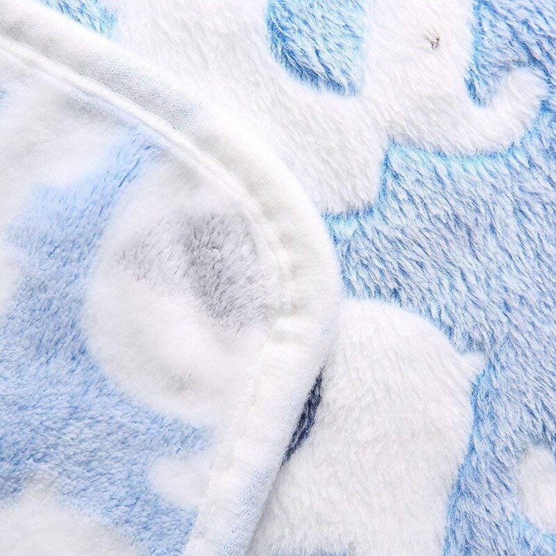 KFX-1001405 Cozy Coral Fleece Padded Dog House Mat with Bunny and Elephant Patterns