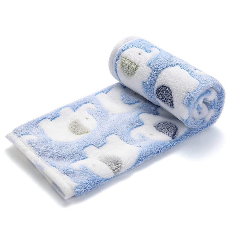KFX-1001405 Cozy Coral Fleece Padded Dog House Mat with Bunny and Elephant Patterns