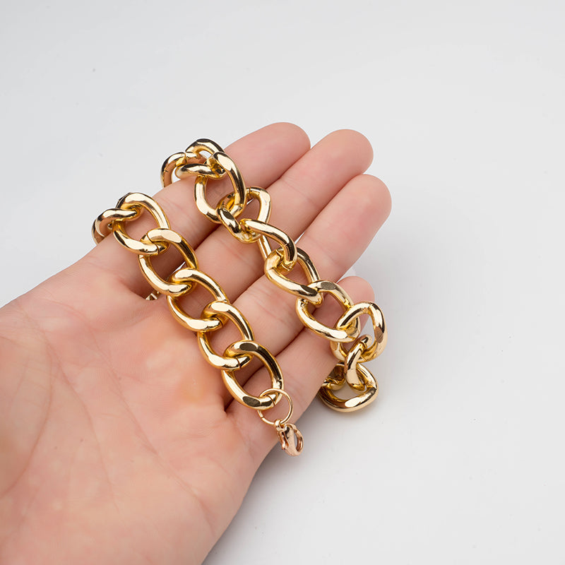 KFX-1001533 Metal Dog and Cat Necklace - Gold, Medium (36cm + 7cm Chain) & Large (46cm + 7cm Chain)