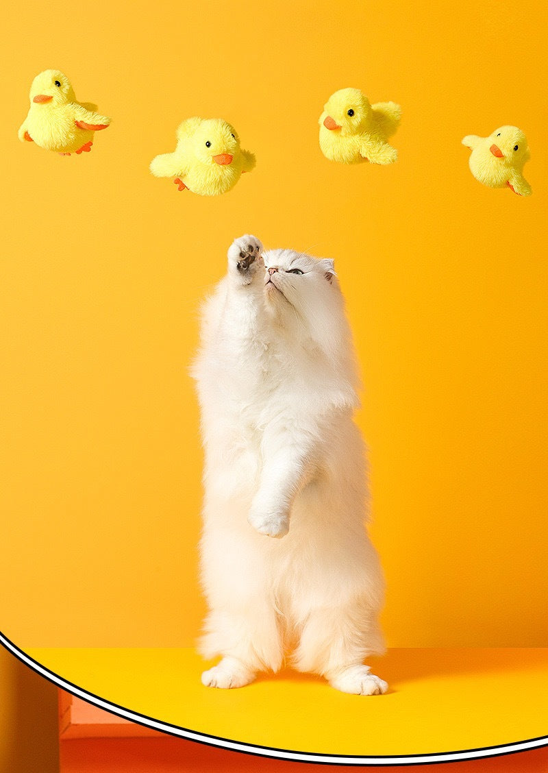 KFX-1006141 Automatic Gravity Duck Electric Cat Toy with Sound and Vibration - Rechargeable with Catnip