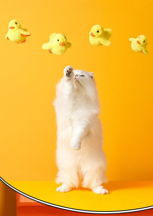 KFX-1006141 Automatic Gravity Duck Electric Cat Toy with Sound and Vibration - Rechargeable with Catnip