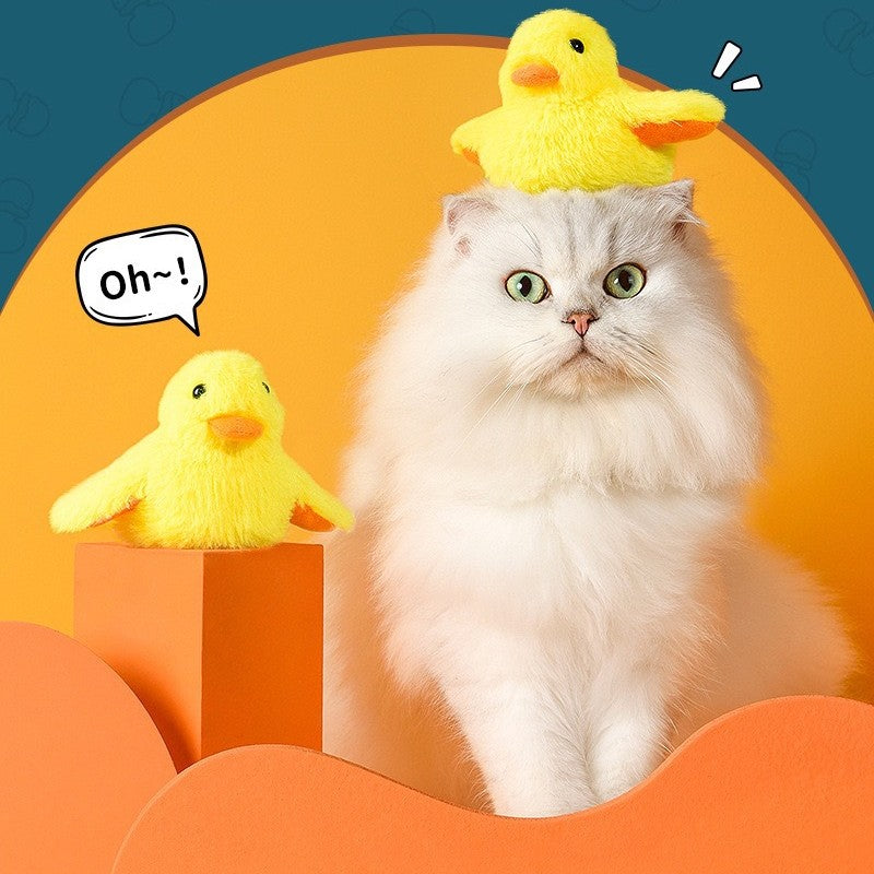 KFX-1006141 Automatic Gravity Duck Electric Cat Toy with Sound and Vibration - Rechargeable with Catnip