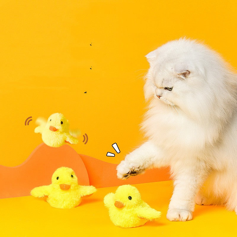 KFX-1006141 Automatic Gravity Duck Electric Cat Toy with Sound and Vibration - Rechargeable with Catnip