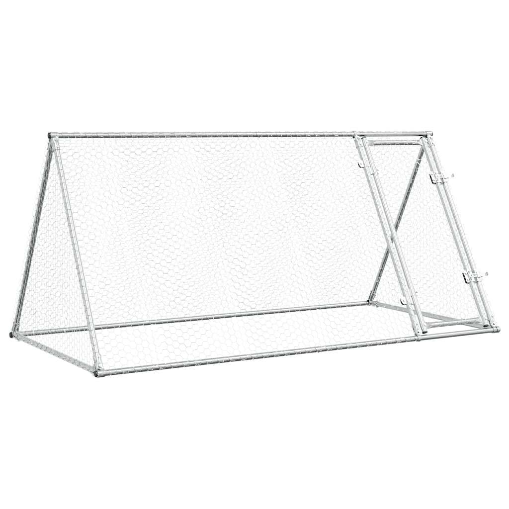 KFX-1006909 Spacious Silver Galvanized Chicken Coop for Hens and Small Animals 200x105x91 cm