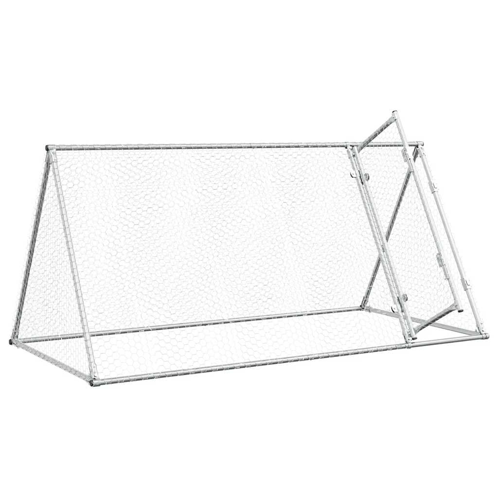KFX-1006909 Spacious Silver Galvanized Chicken Coop for Hens and Small Animals 200x105x91 cm