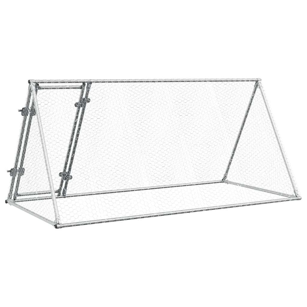 KFX-1006909 Spacious Silver Galvanized Chicken Coop for Hens and Small Animals 200x105x91 cm
