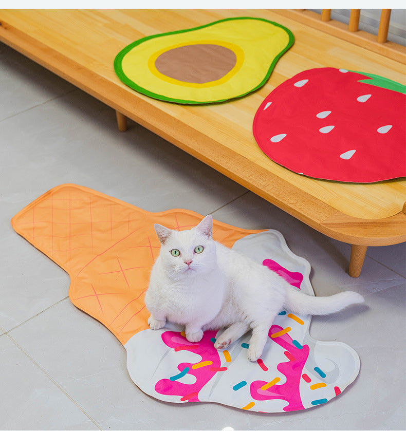 KFX-1007165 Cooling Pet Pad in Ice Cream, Avocado, and Strawberry Colors for Dogs
