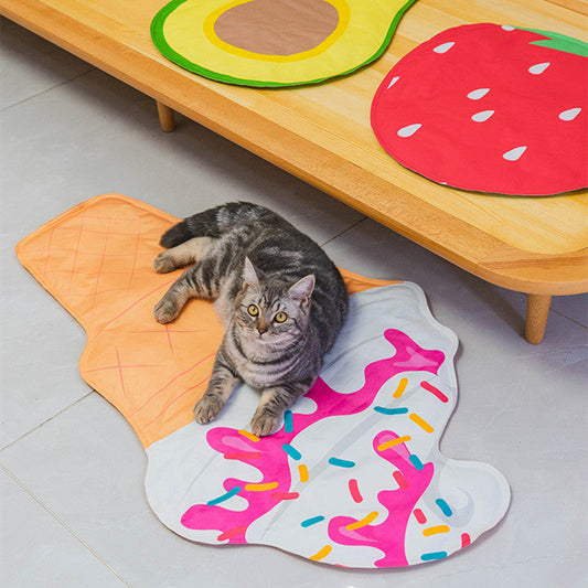 KFX-1007165 Cooling Pet Pad in Ice Cream, Avocado, and Strawberry Colors for Dogs