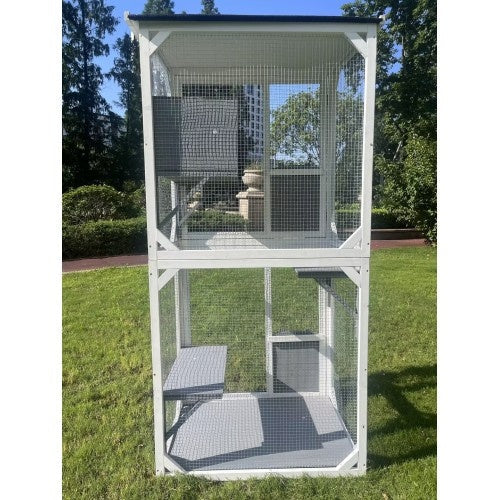 KFX-1008957 Large Indoor Outdoor Cat Climbing Frame with Cozy Sleeping Area