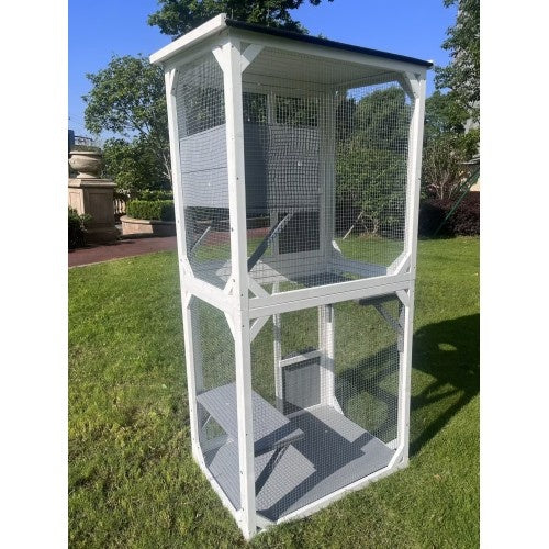 KFX-1008957 Large Indoor Outdoor Cat Climbing Frame with Cozy Sleeping Area