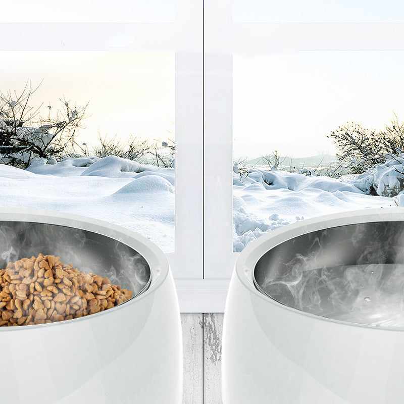 KFX-1009085 Smart Stainless Steel Heated Bowl for Dogs and Cats, Detachable Round Design