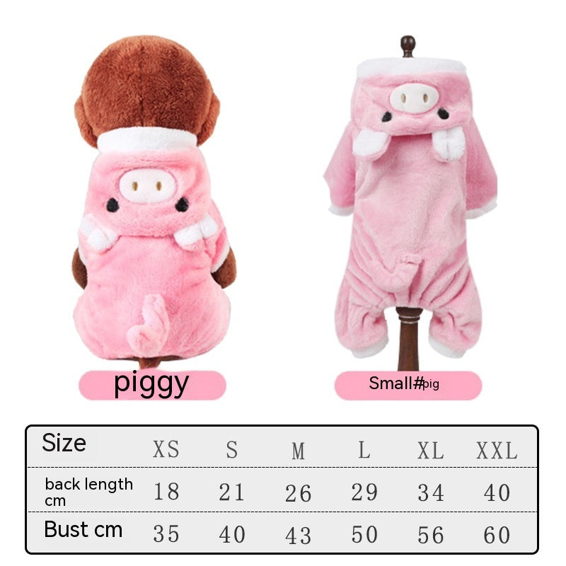 KFX-1009469 Cozy Cartoon Coral Fleece Pet Clothing for Cats and Dogs - Blue Cat British Shorthair Perfect for Autumn and Winter