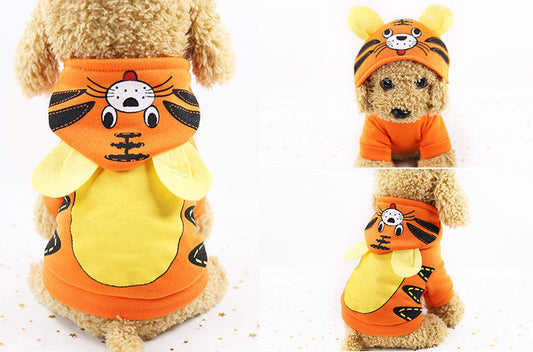 KFX-1009725 Cartoon Pet Coat for Small to Medium Dogs - Owl, Dinosaur, Duck, Tiger, Caterpillar Designs