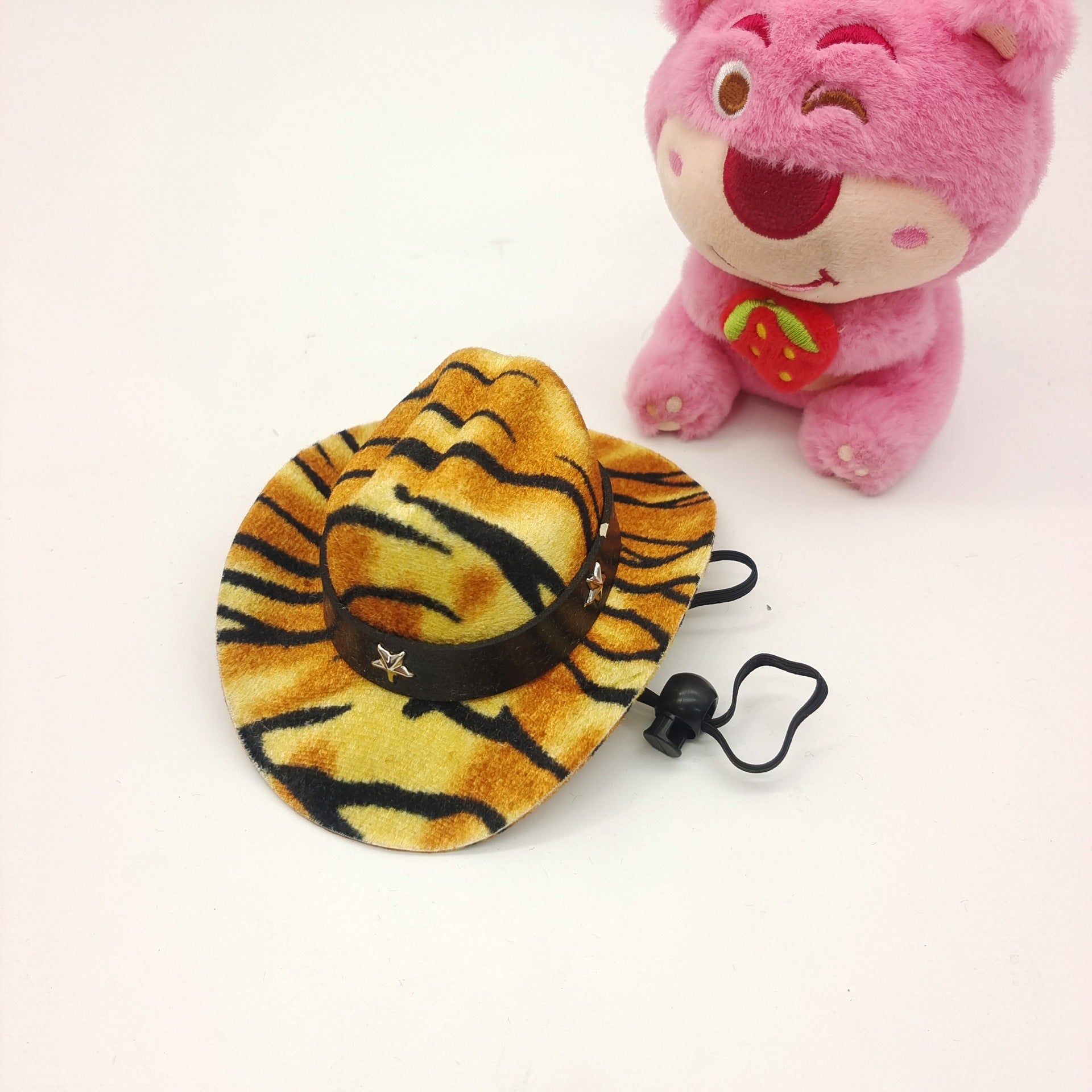 KFX-1010109 Leopard Print Cat Hat for All Seasons – Stylish Denim Decoration