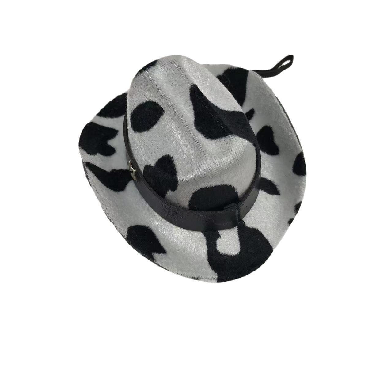 KFX-1010109 Leopard Print Cat Hat for All Seasons – Stylish Denim Decoration