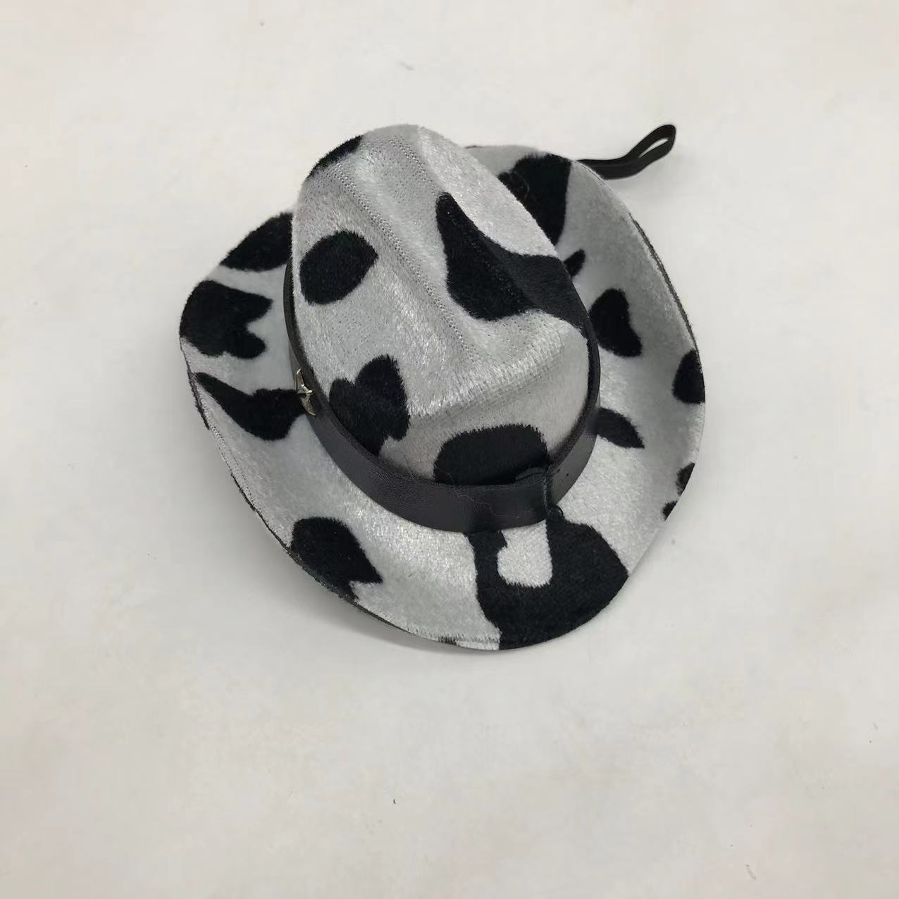 KFX-1010109 Leopard Print Cat Hat for All Seasons – Stylish Denim Decoration
