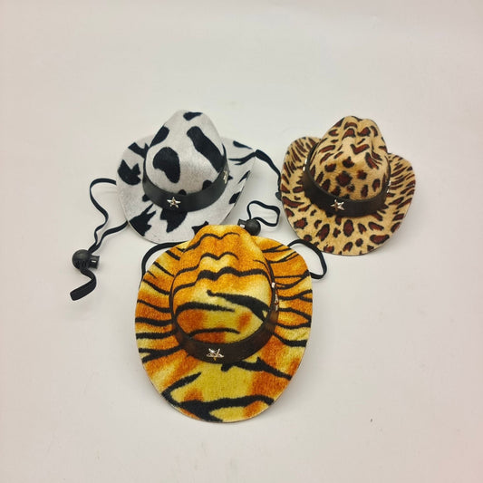 KFX-1010109 Leopard Print Cat Hat for All Seasons – Stylish Denim Decoration
