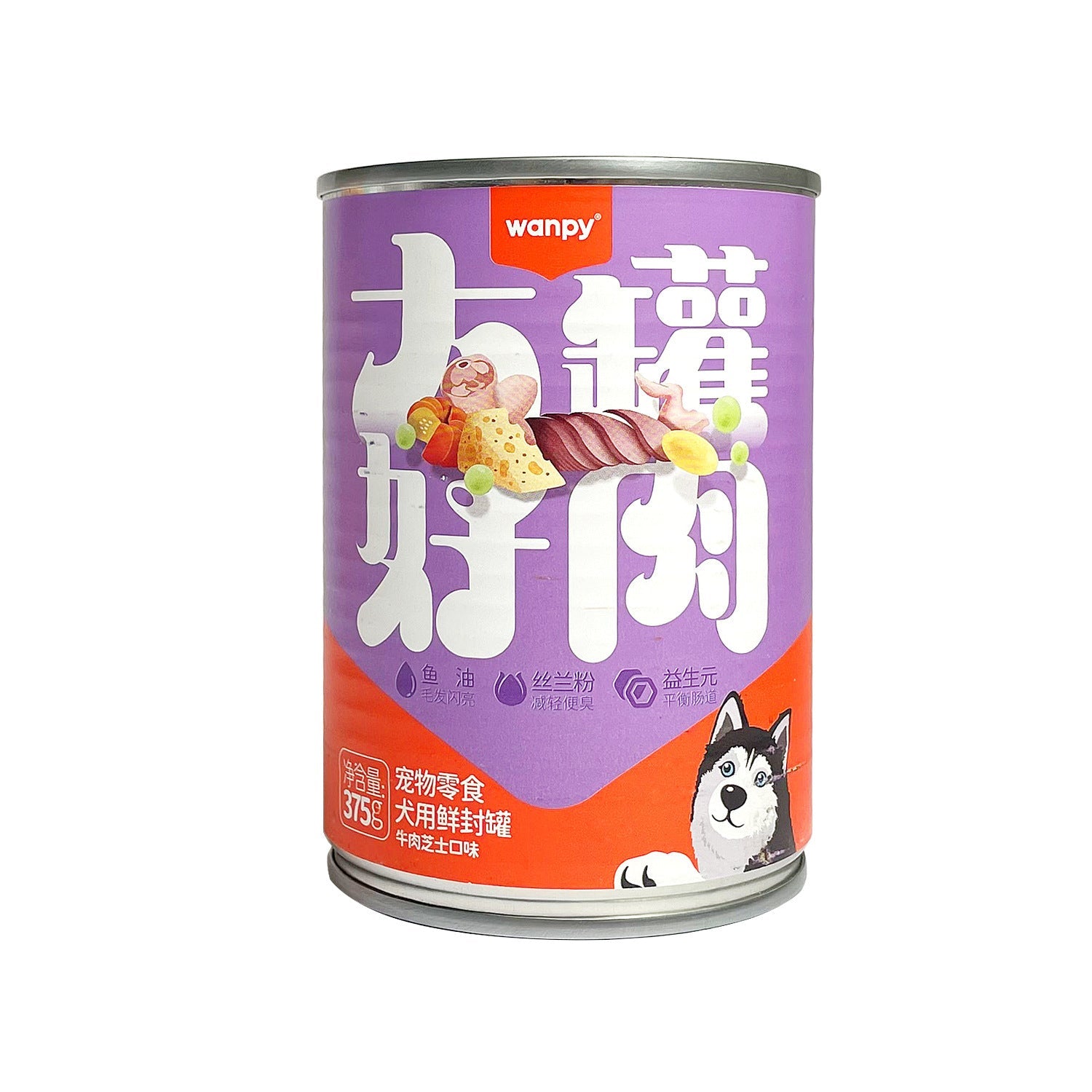 KFX-1011133 Naughty Dog Canned Beef and Chicken Wet Food - 375g Jar with Meaty Varieties and Nutritious Ingredients