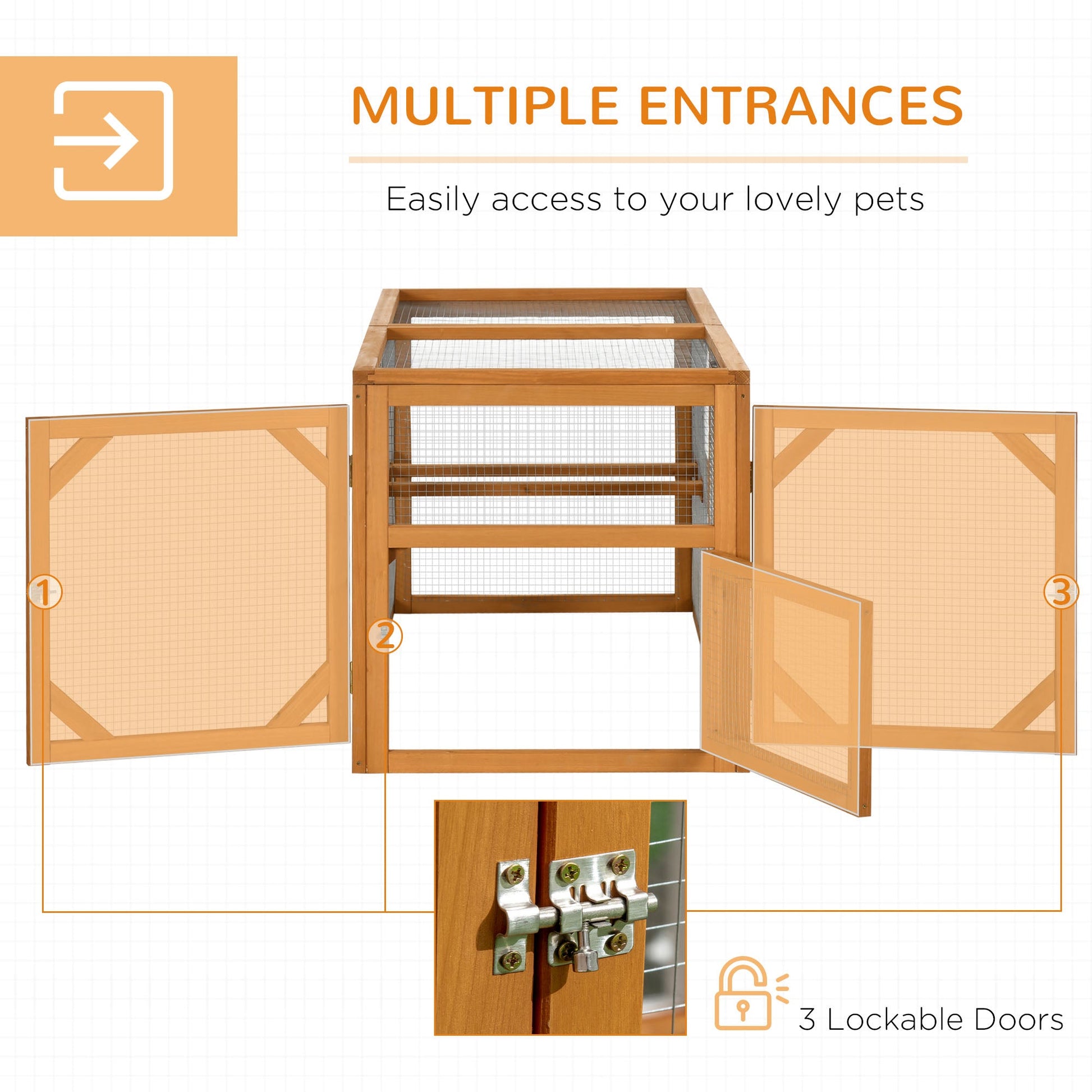 KFX-1014717 Expandable 55" Wooden Chicken Coop Add-on with Climate-Friendly Design for Outdoor Hens