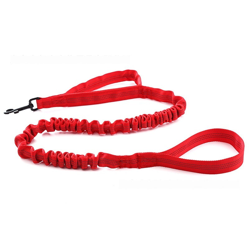 KFX-1014845 Reflective Nylon Retractable Dog Leash with Elastic Hand Grip - Multiple Colors Available