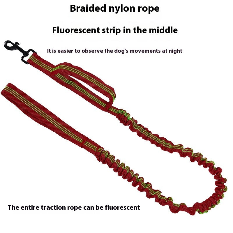 KFX-1014845 Reflective Nylon Retractable Dog Leash with Elastic Hand Grip - Multiple Colors Available