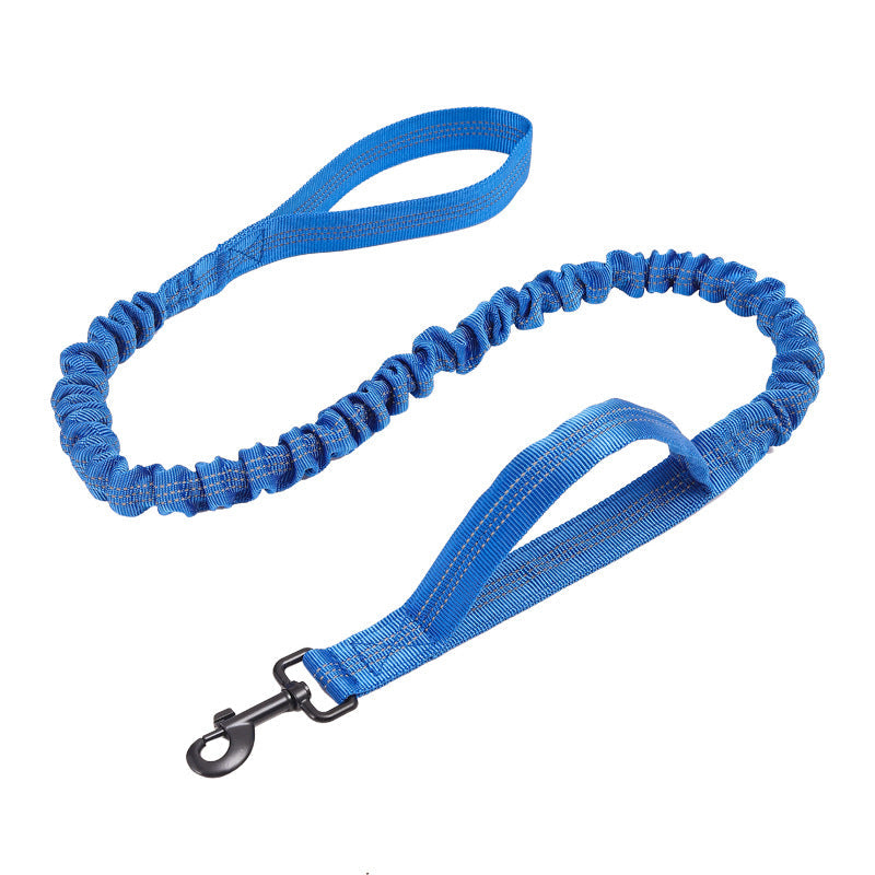 KFX-1014845 Reflective Nylon Retractable Dog Leash with Elastic Hand Grip - Multiple Colors Available