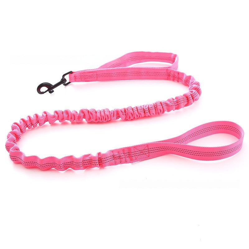 KFX-1014845 Reflective Nylon Retractable Dog Leash with Elastic Hand Grip - Multiple Colors Available