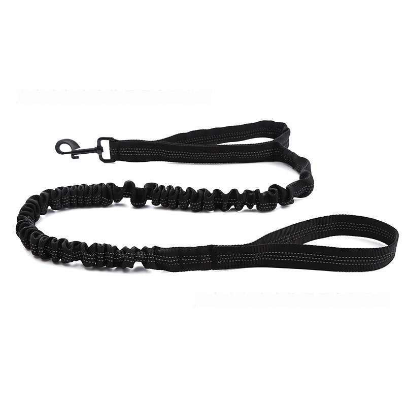 KFX-1014845 Reflective Nylon Retractable Dog Leash with Elastic Hand Grip - Multiple Colors Available