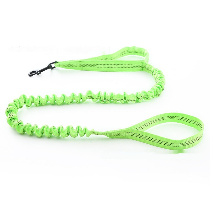KFX-1014845 Reflective Nylon Retractable Dog Leash with Elastic Hand Grip - Multiple Colors Available