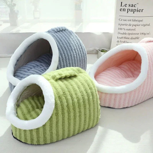 KFX-1015101 Thickened 3D Dog and Cat Bed for Autumn and Winter - Removable Sponge Striped Nest Sofa, Multiple Sizes Available