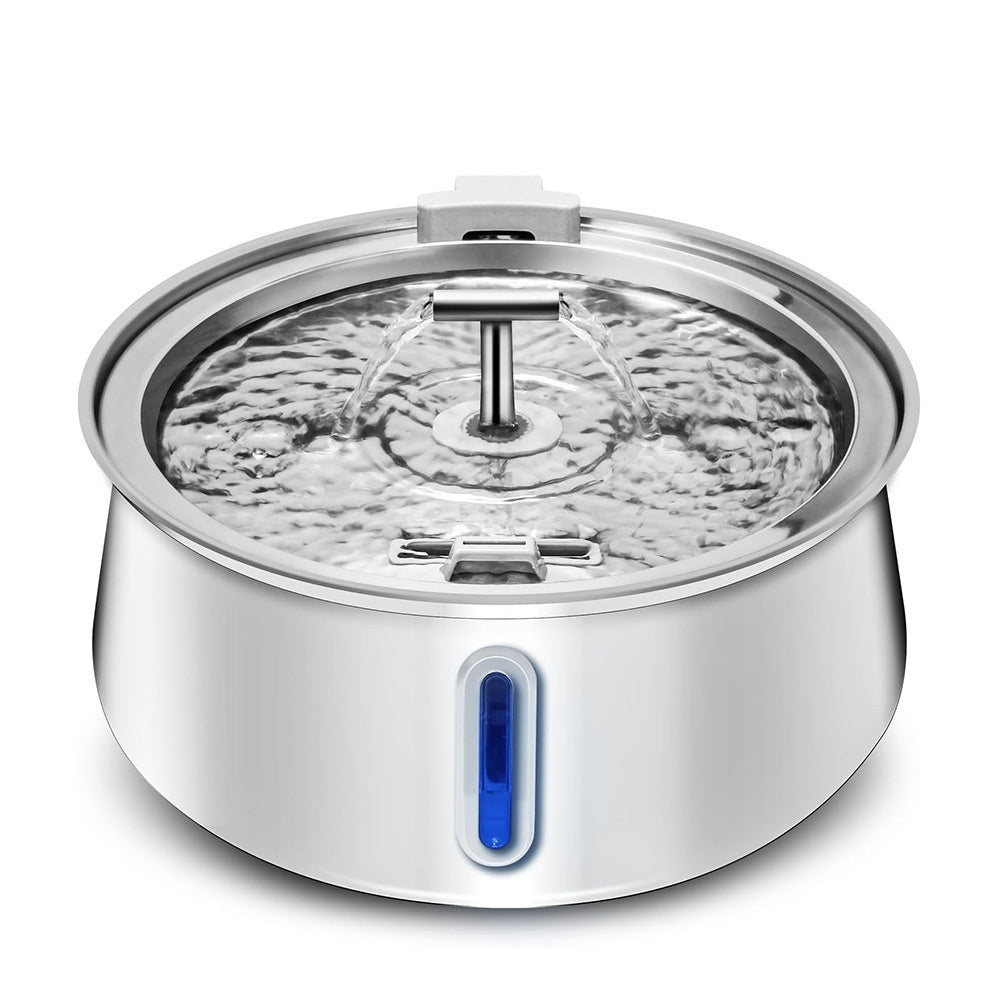KFX-1016893 4L Stainless Steel Pet Water Dispenser with Window for Dogs and Cats