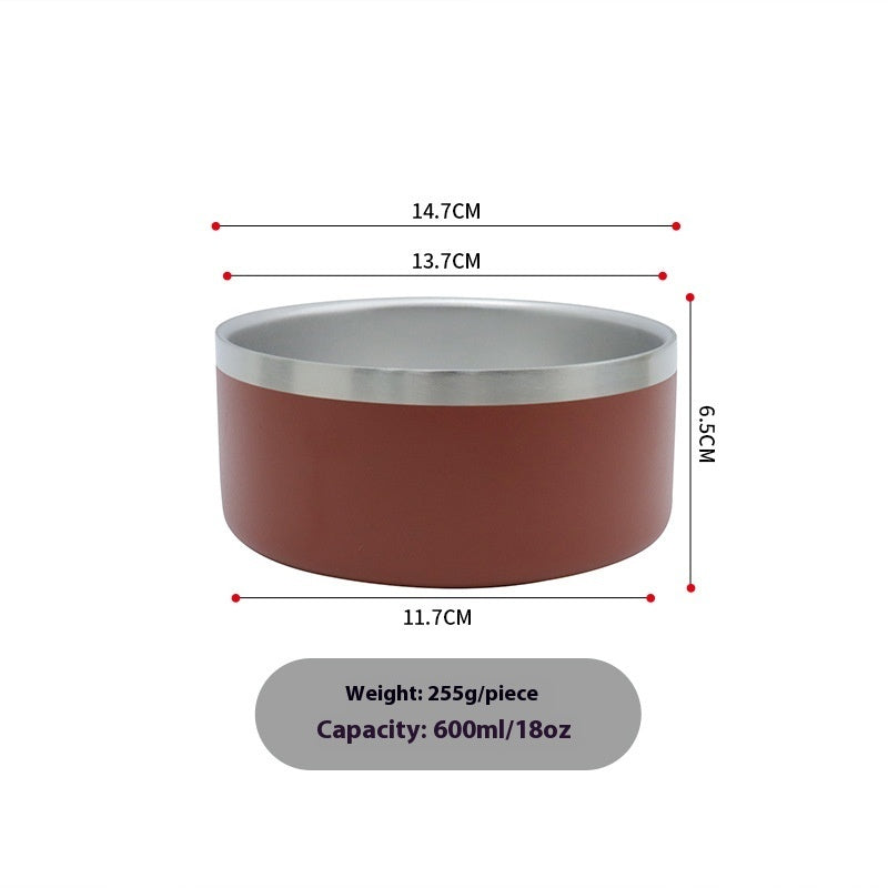 KFX-1017021 Double-Layer 304 Stainless Steel Pet Bowl in Multiple Colors for Cats