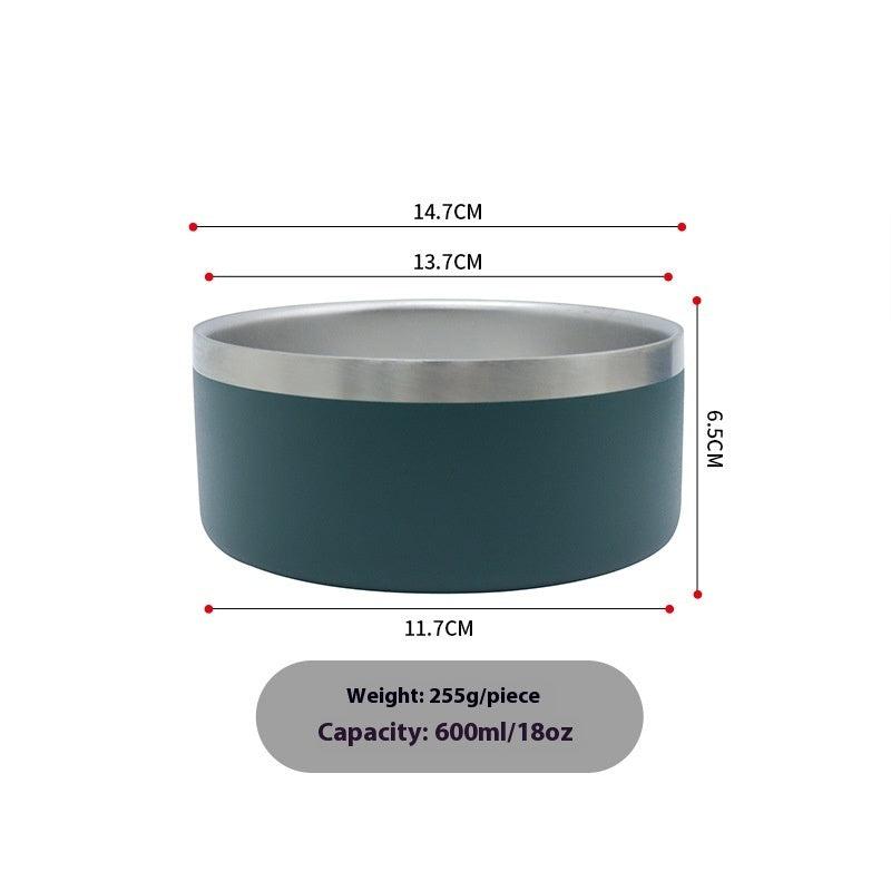 KFX-1017021 Double-Layer 304 Stainless Steel Pet Bowl in Multiple Colors for Cats