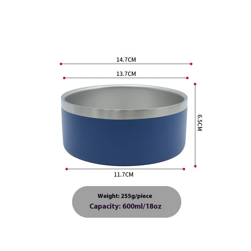 KFX-1017021 Double-Layer 304 Stainless Steel Pet Bowl in Multiple Colors for Cats
