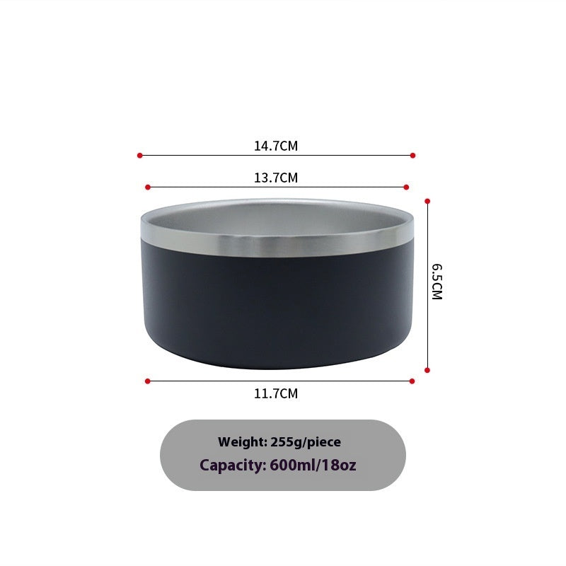 KFX-1017021 Double-Layer 304 Stainless Steel Pet Bowl in Multiple Colors for Cats