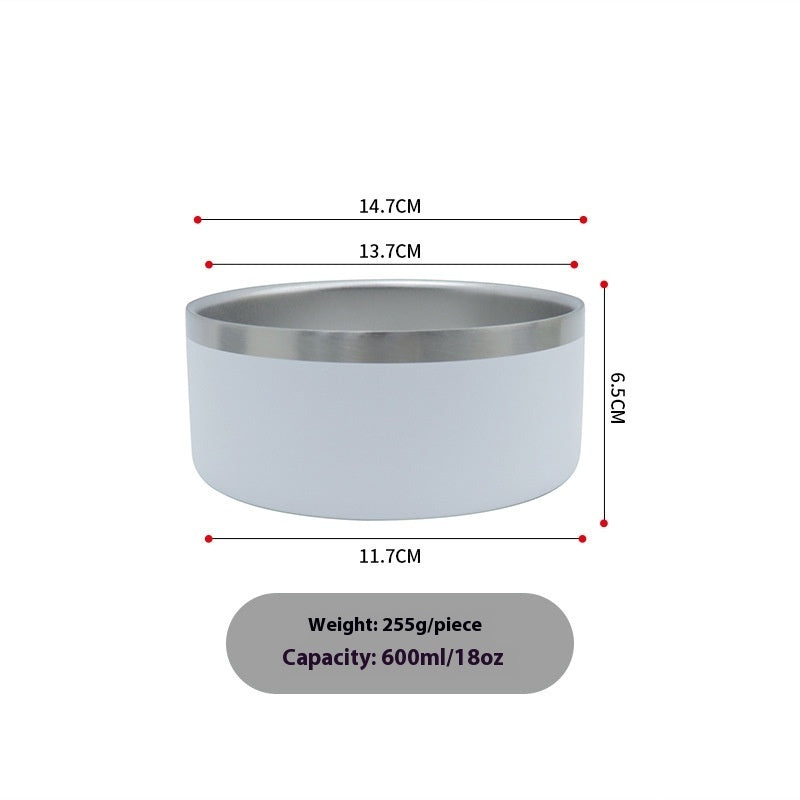 KFX-1017021 Double-Layer 304 Stainless Steel Pet Bowl in Multiple Colors for Cats