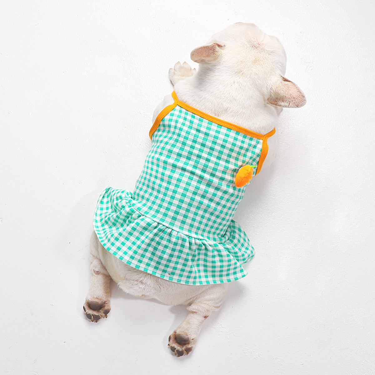 KFX-1017405 Summer Pet Dog Sling Skirt in Green - Cotton Princess Style for Comfortable Wear