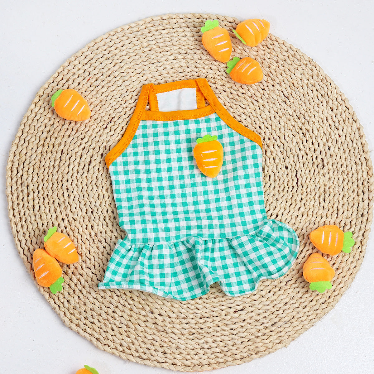 KFX-1017405 Summer Pet Dog Sling Skirt in Green - Cotton Princess Style for Comfortable Wear