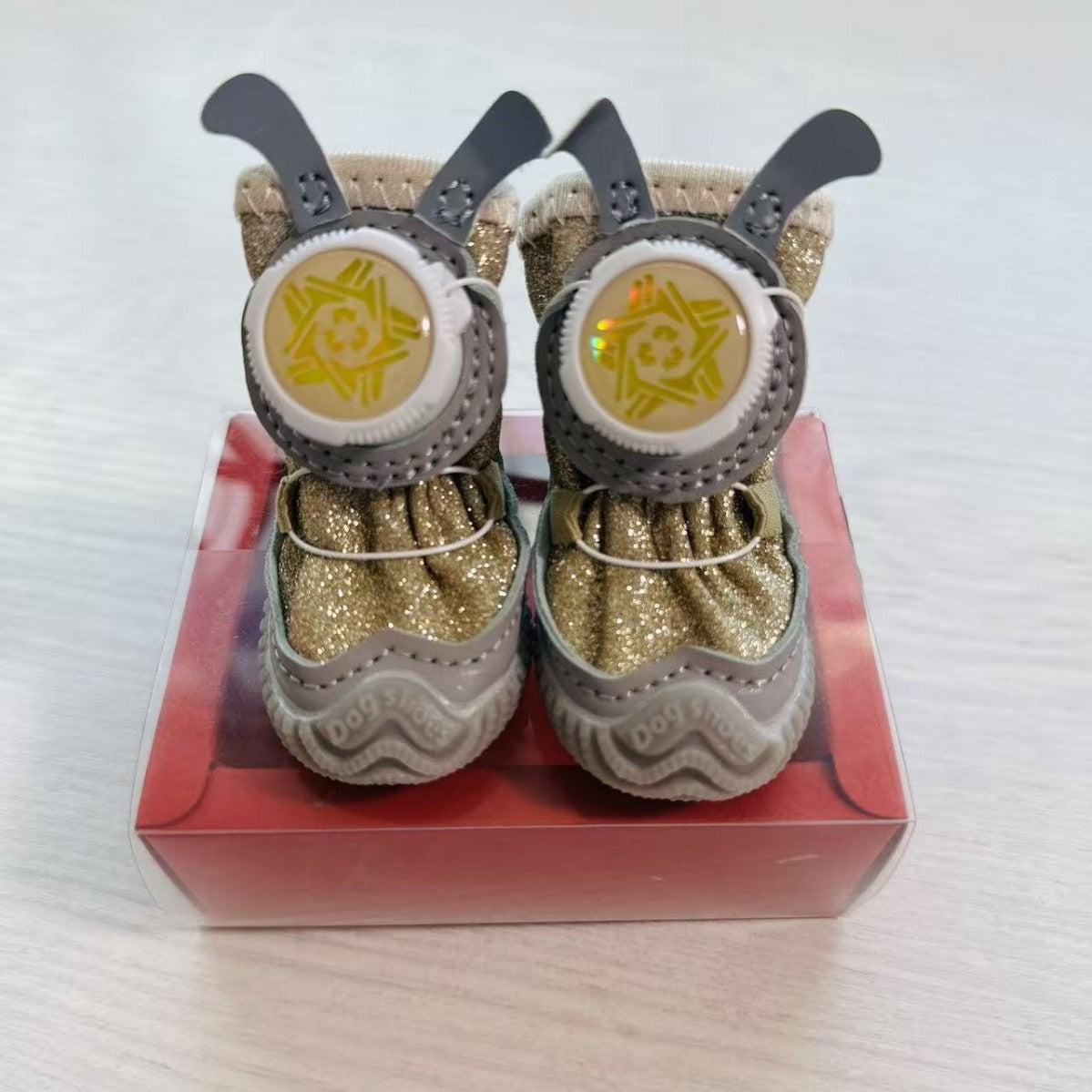 KFX-1017661 Breathable Mesh Pet Shoes for Small Dogs with Rotating Button - Multiple Colors Available