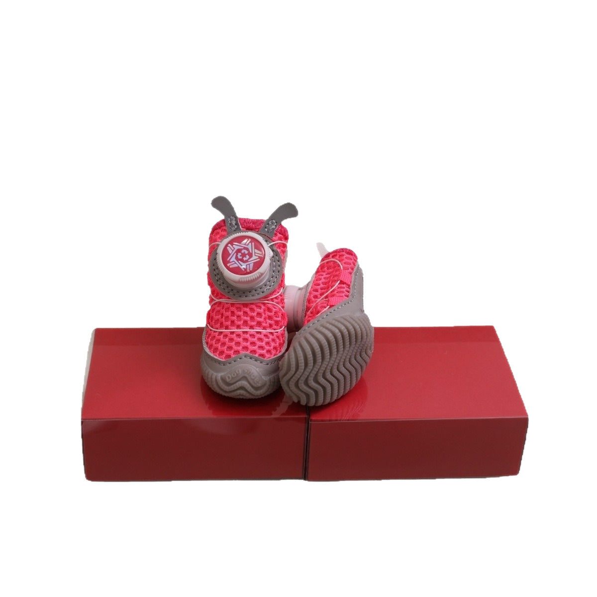 KFX-1017661 Breathable Mesh Pet Shoes for Small Dogs with Rotating Button - Multiple Colors Available