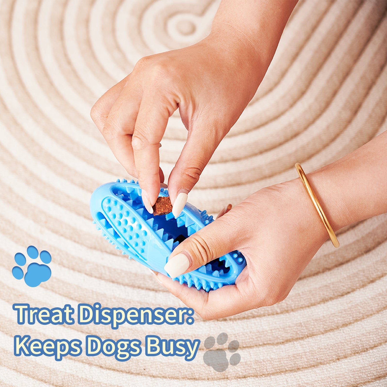 KFX-1018301 Interactive Puzzle Food Dispensing Ball for Dogs - Bite-Resistant Rubber Toy for Dental Health & Boredom Relief