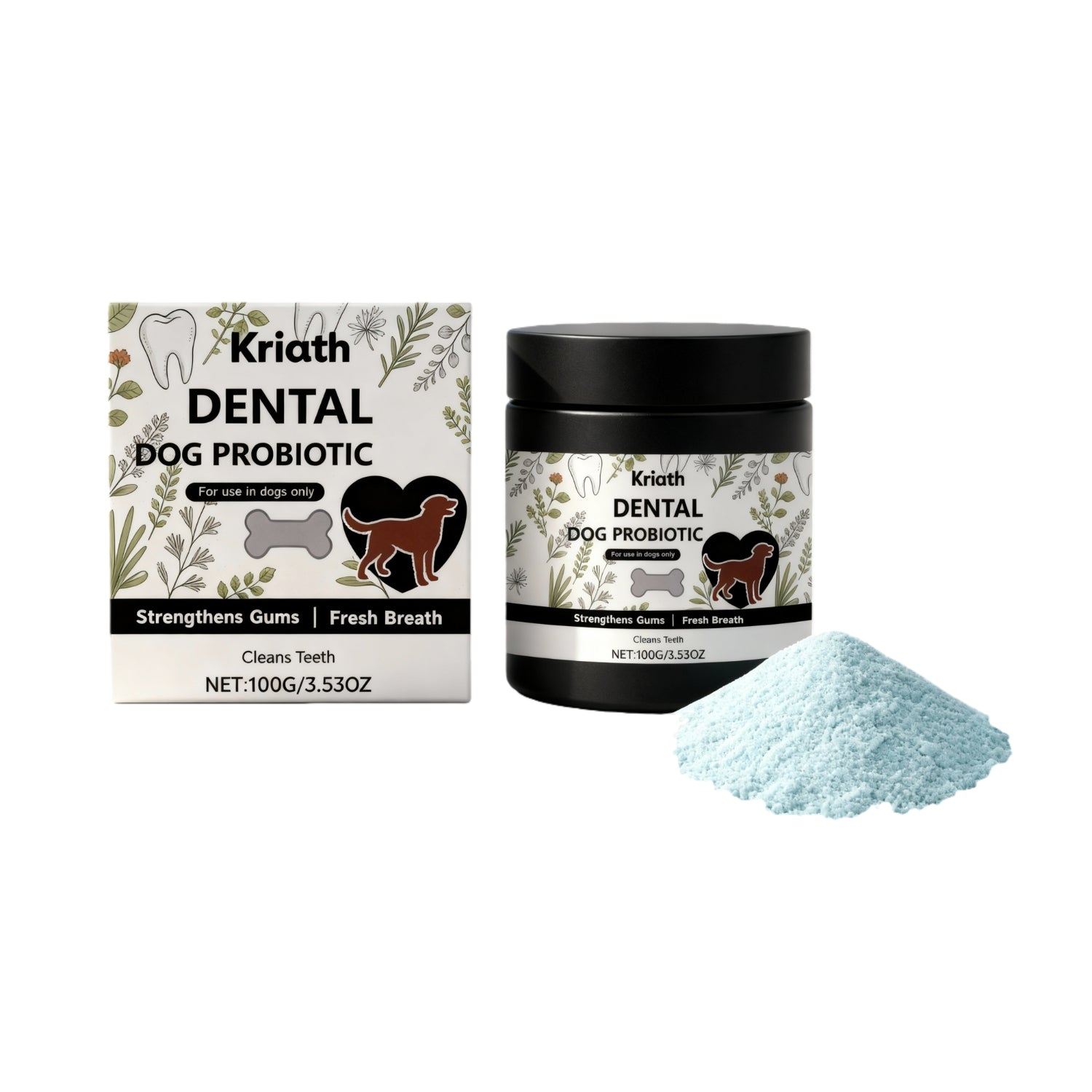 KFX-1018685 Dental Care Powder Supplement for Dogs with Organic Turkey Tail & Ganoderma Lucidum