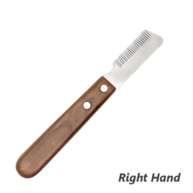 KFX-1022397 Dog Hair Removal Knife – Pet Grooming Tool with Wooden Handle