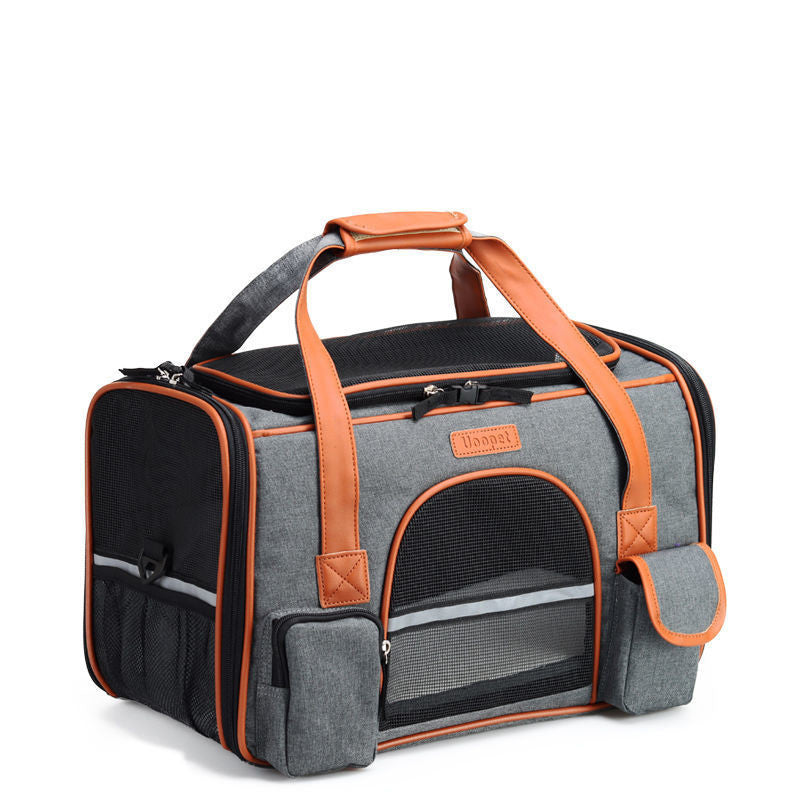 KFX-1023037 Portable Foldable Dog and Cat Backpack with Large Capacity and Optional Blanket or Mat